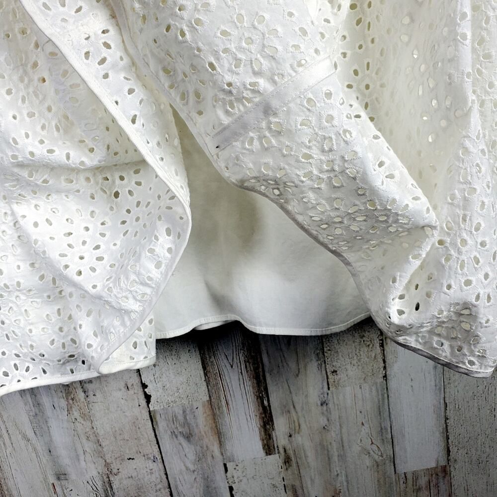 Eliza J Eyelet Fit & Flare Dress White Size 8 - Picture 6 of 11